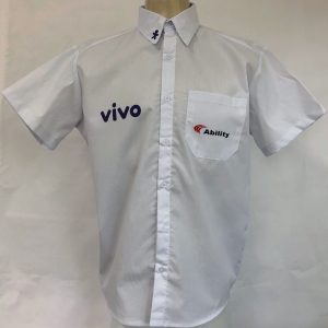 Camisa Social Manga Curta Na Cor Branco - Padrão Vivo/Ability