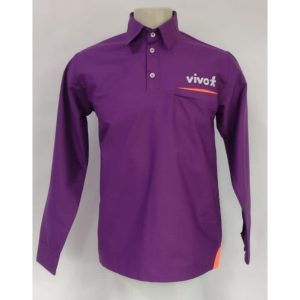 Camisa Polo Manga Longa Na Cor Púrpura - Padrão Vivo