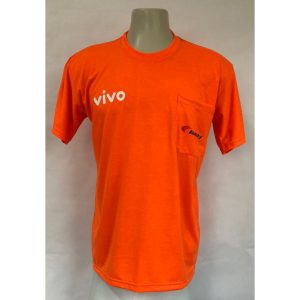 Camiseta Gola Careca Manga Curta Na Cor Laranja - Padrão Vivo/Ability