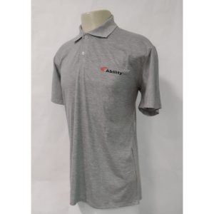 Camisa Polo Manga Curta Na Cor Cinza Mescla - Padrão Ability